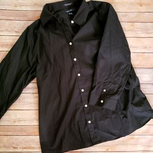 [Land's End] Black 3/4 Sleeve Button Down Shirt